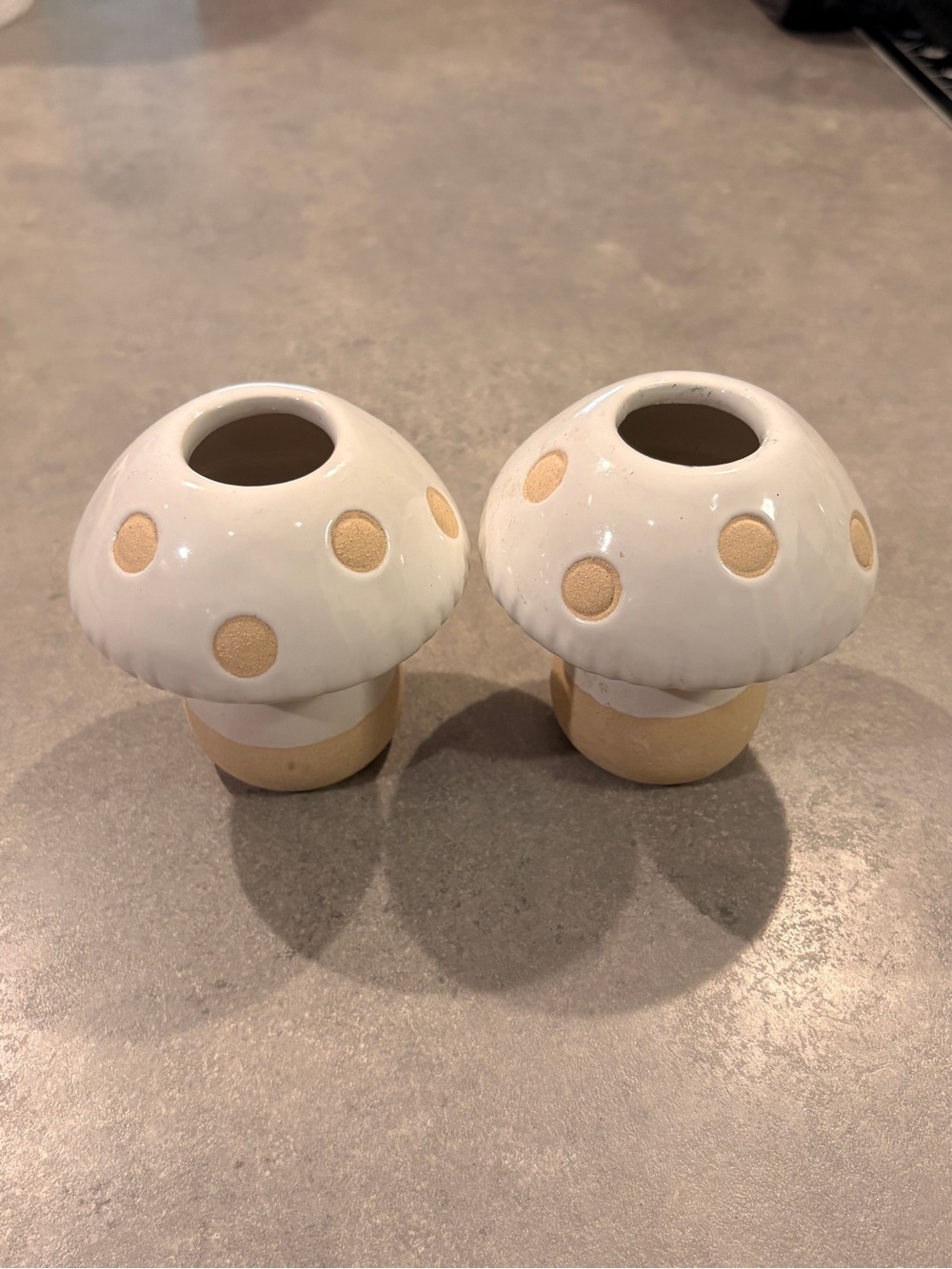 Target Ceramic Mushroom Tea Light Holders in Cream and Tan